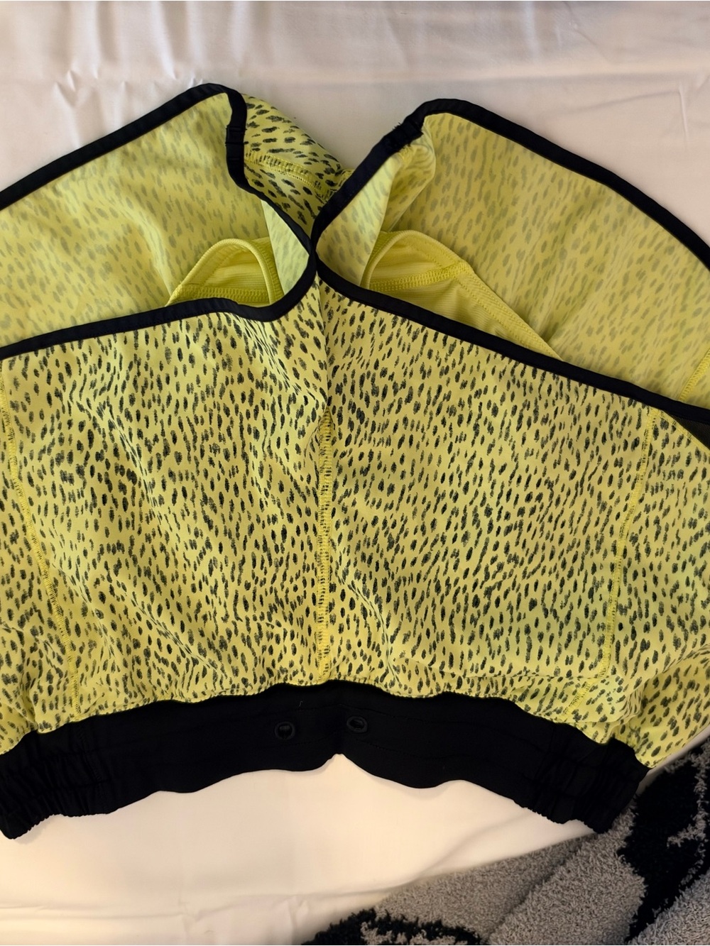 lululemon athletica Yellow Printed Athletic Shorts with Black Trim